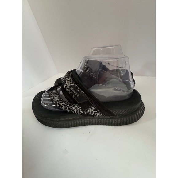 KUAILU Womens Platform Sandals Thong Style Comfort Strappy Black Gray size 9 - Picture 1 of 7
